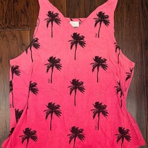 PINK Victoria's Secret Pink Palm Print loose Tank Top XS ombre pink